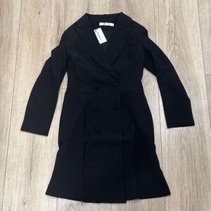 NWT Black Double-Breasted Blazer Dress